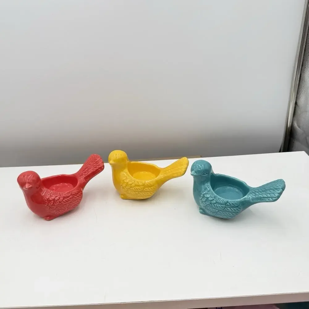 Ceramic Bird Votive Spring Decor Red Yellow or Blue‎ NWOT ~5
